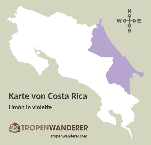 Karte Provinz Limón, Costa Rica